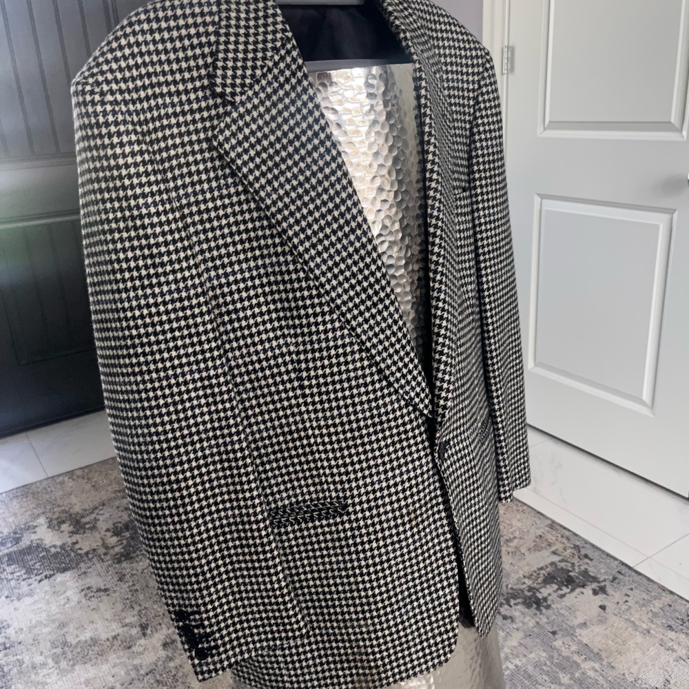 Vintage Lou Myles  destination shop hounds tooth sports jacket, 1990s wool